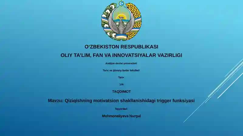 Qiziqishning motivatsion shakllanishidagi trigger funksiyasi