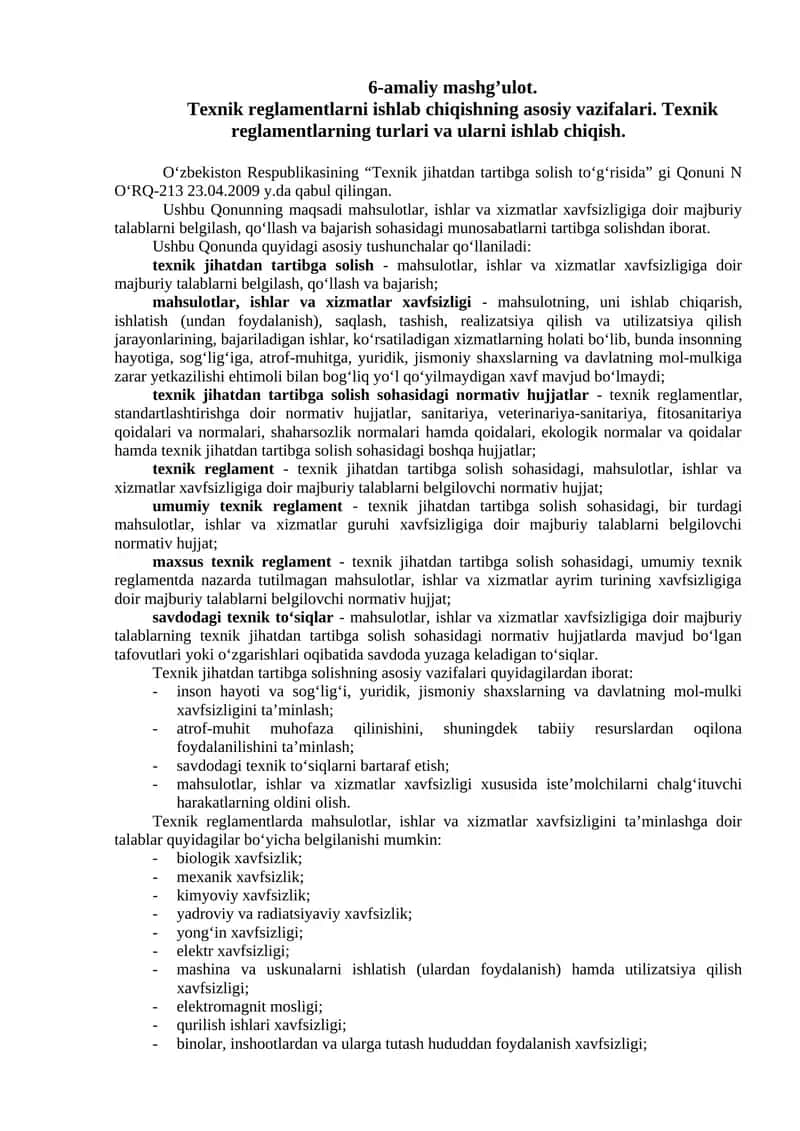 Texnik reglamentlar 1