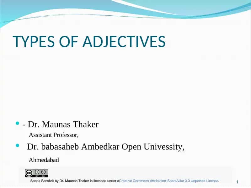 TYPES OF ADJECTIVES 1