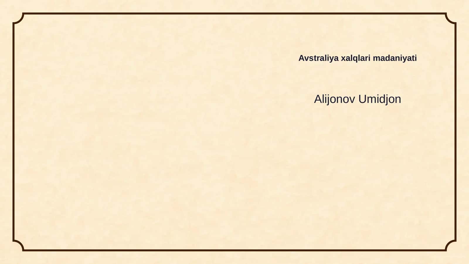Avstraliya xalqlari madaniyati 1