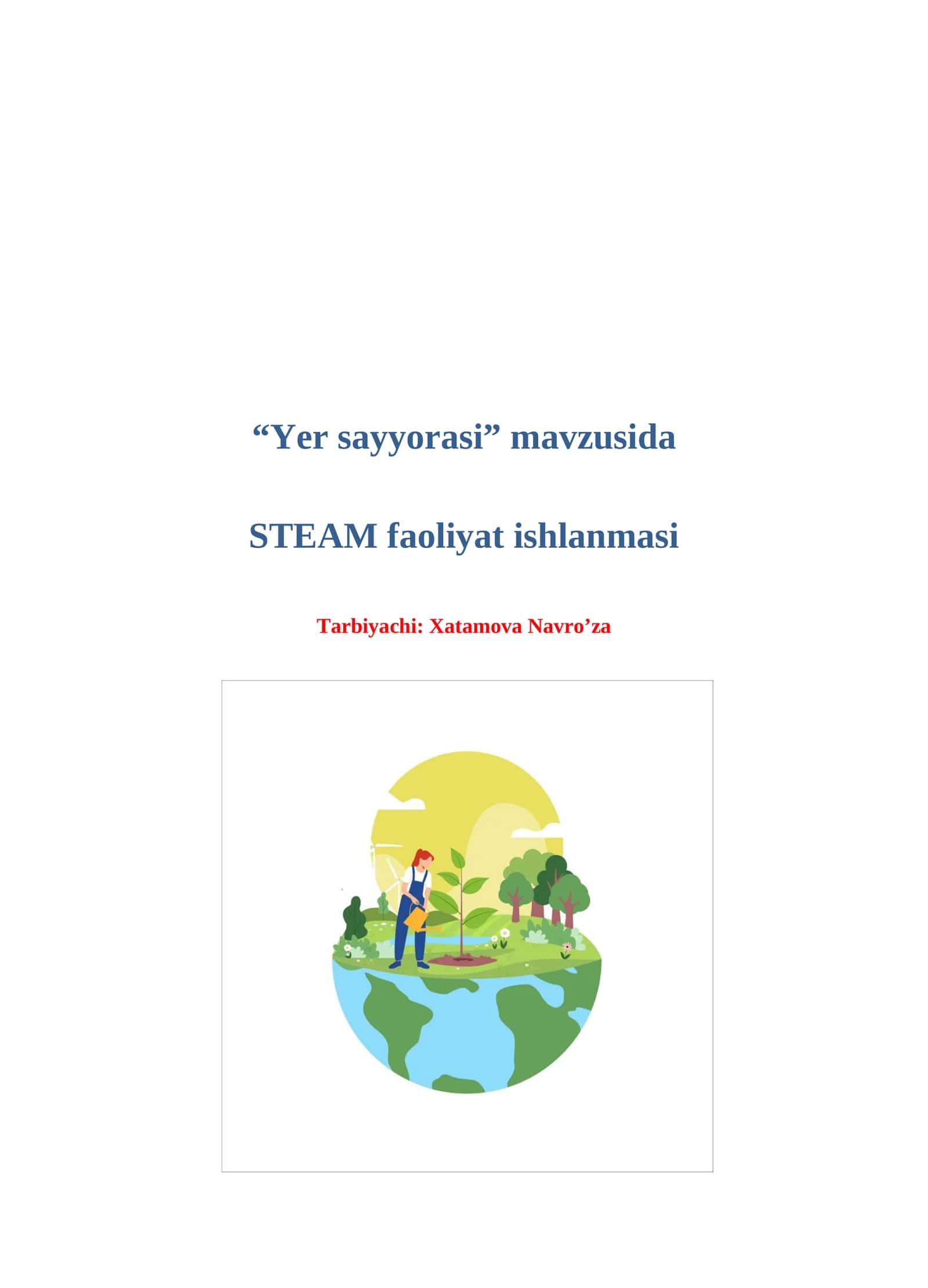 Yer sayyorasi STEAM faoliyat ishlanmasi 1