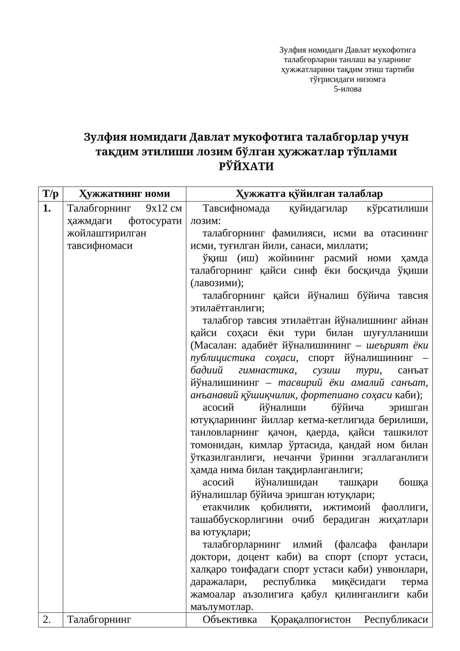 Давлат мукофотига талабгорларни танлаш 1
