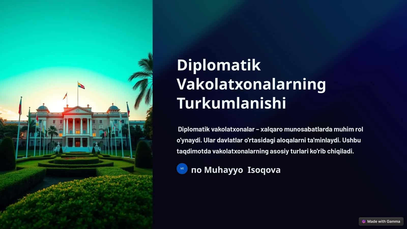 Diplomatik Vakolatxonalarning Turkumlanishi 1