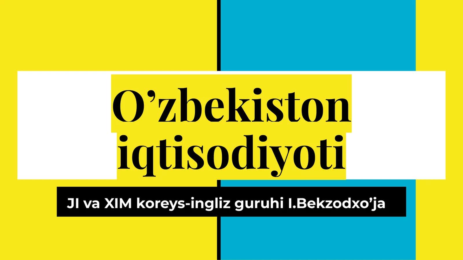 O’zbekiston iqtisodiyoti 1