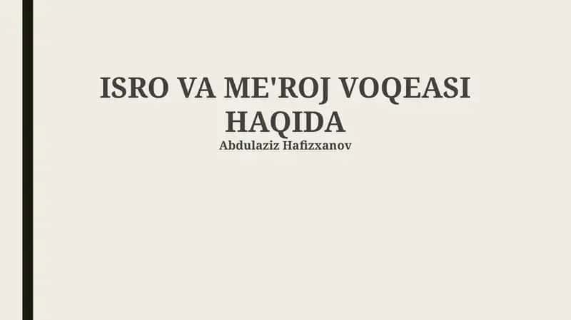 ISRO VA ME'ROJ VOQEASI HAQIDA 1