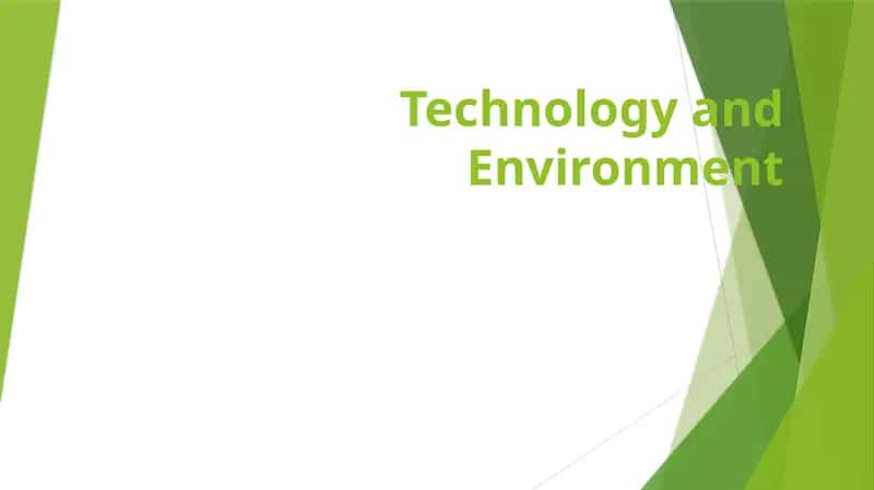Technology and Environment 1