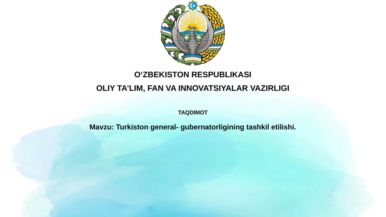 Turkiston general-gubernatorligining tashkil etilishi 1
