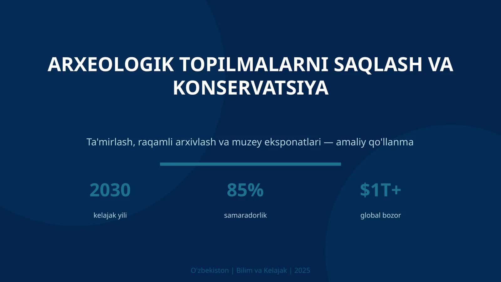 Arxеologik topilmalarni saqlash va konservatsiya 1