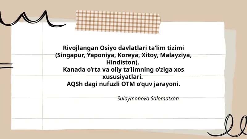 Rivojlangan Osiyo davlatlari ta’lim tizimi 1