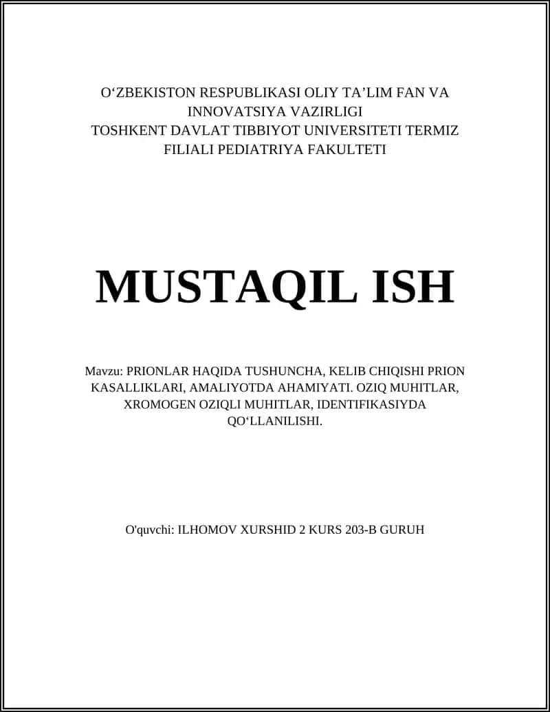 PRIONLAR HAQIDA TUSHUNCHA 1