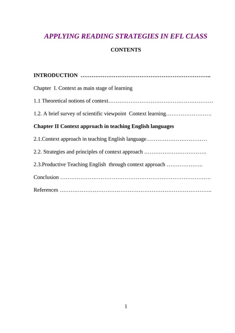 Teaching English through context approach 1