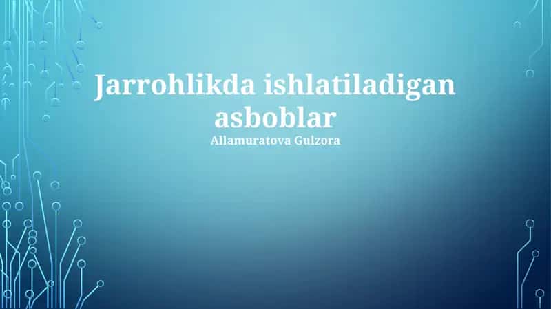 Jarrohlik Asboblarining Sterillash va Tozalash 1