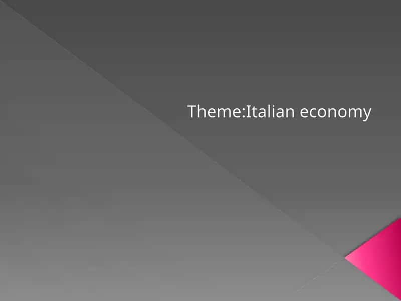 Italian economy 1