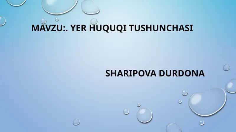 YER HUQUQITUSHUNCHASI 1