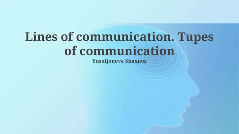 Fundamentals of Communication 1