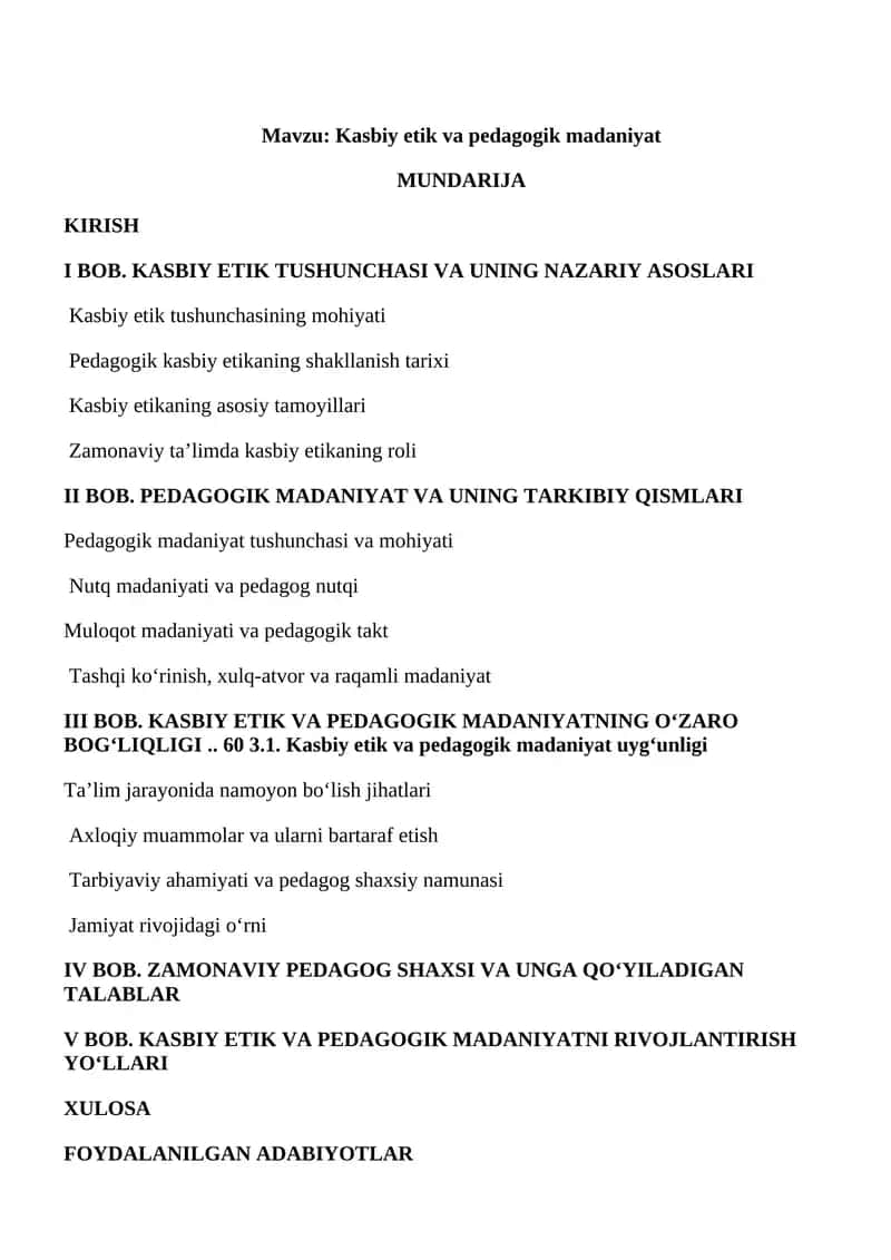 Kasbiy etik va pedagogik madaniyat 1
