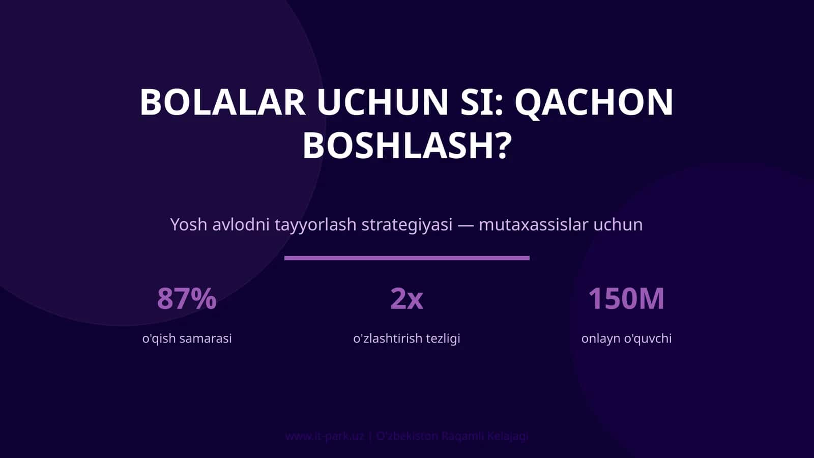 Bolalar uchun SI: QACHON BOSHLASH? 1