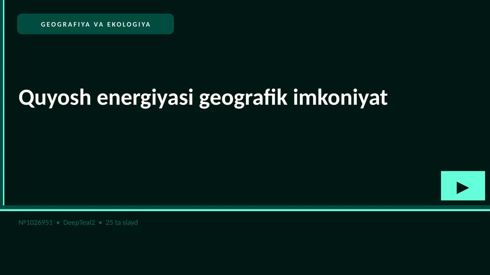 Quyosh energiyasi geografik imkoniyat 1
