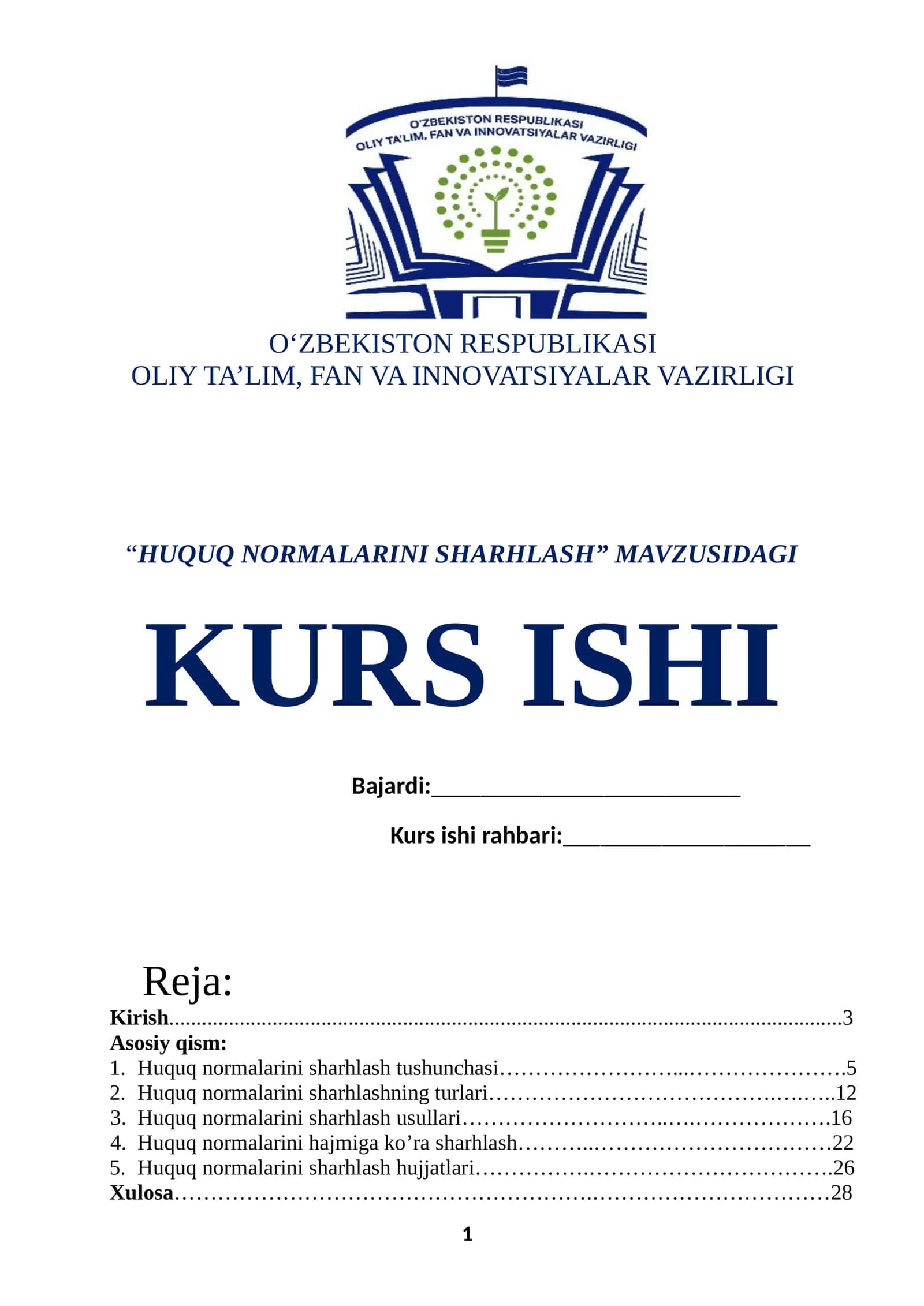 HUQUQ NORMALARINI SHARHLASH 1