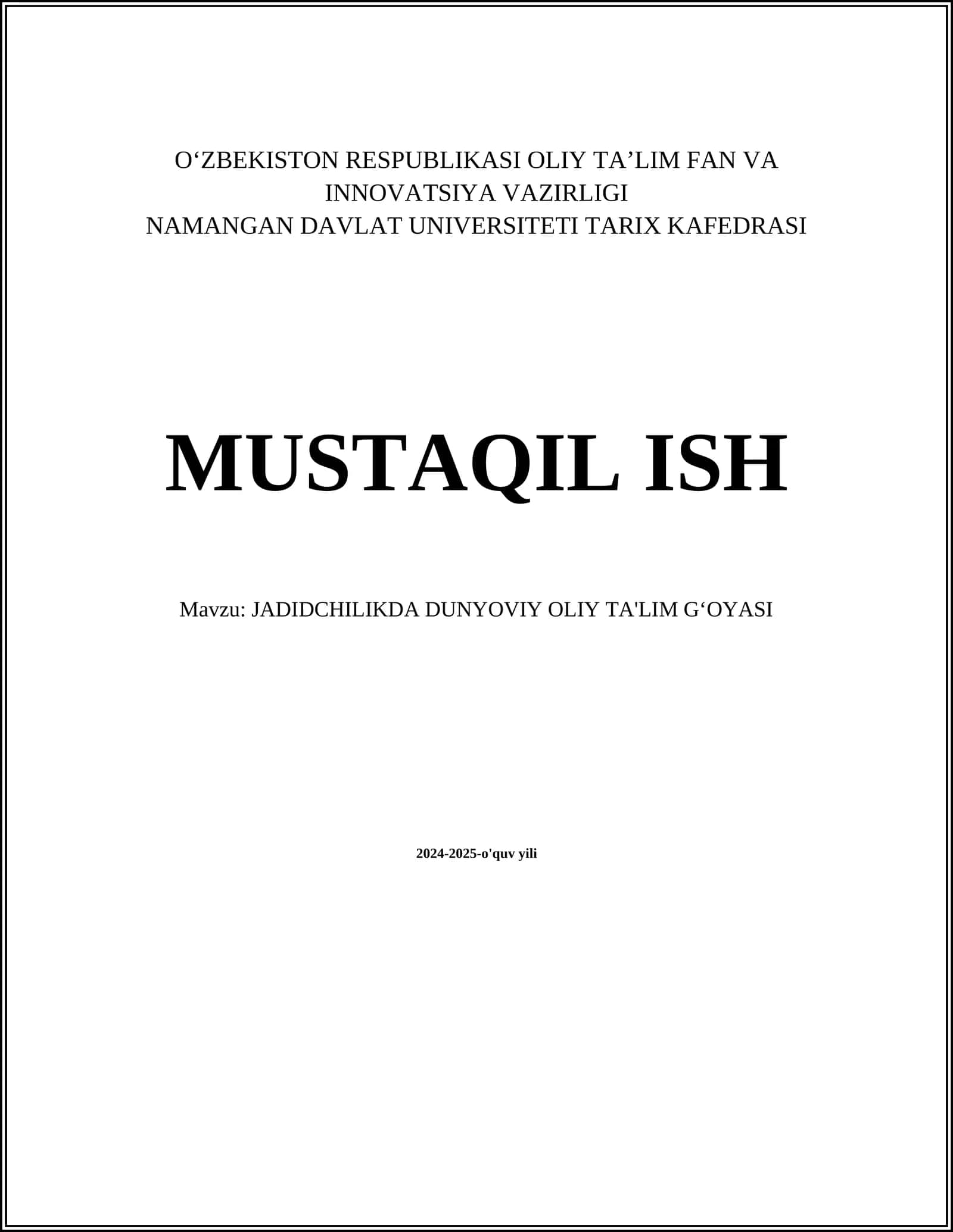 JADIDCHILIKDA DUNYOVIY OLIY TA'LIM GʻOYASI 1