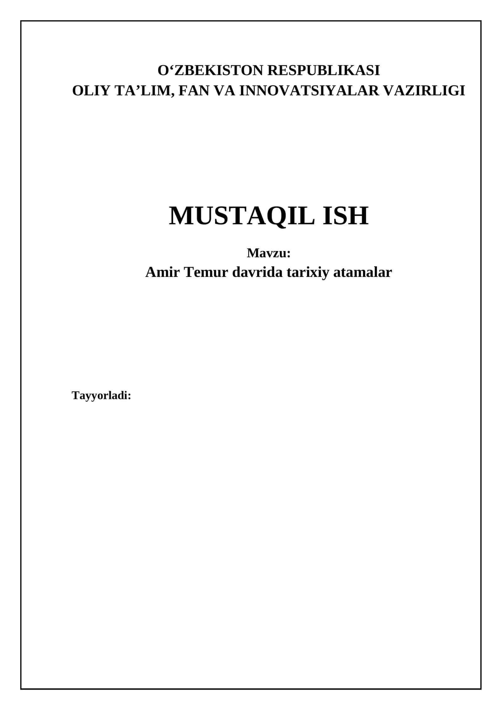 Amir Temur davrida tarixiy atamalar 1