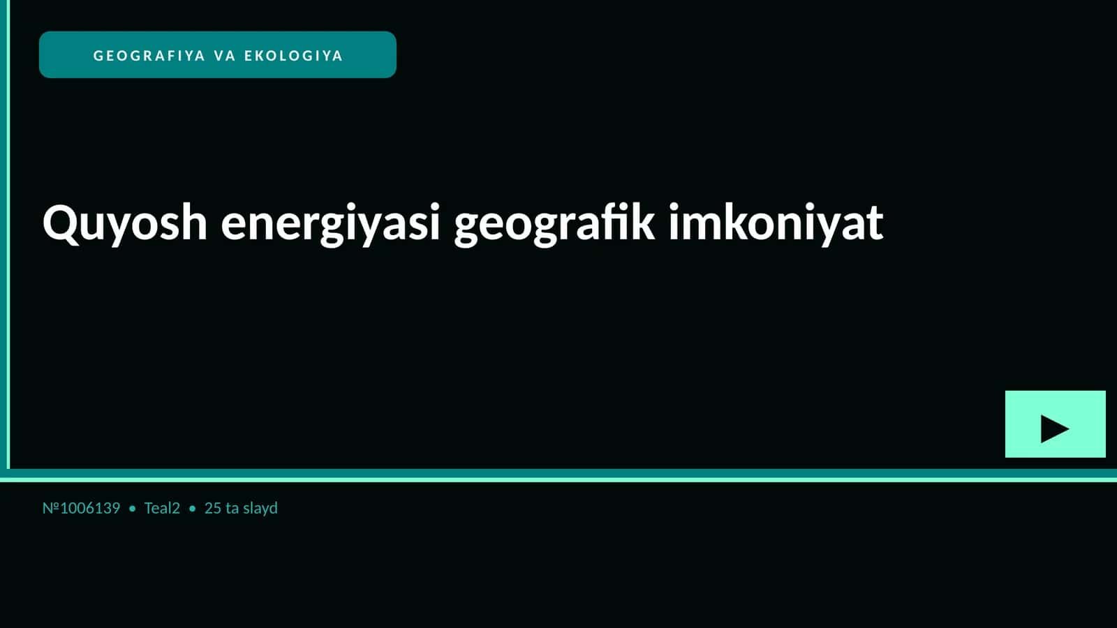 Quyosh energiyasi geografik imkoniyat 1