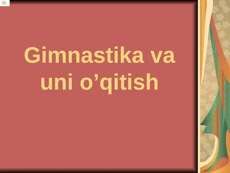 Gimnastika va uni o’qitish 1