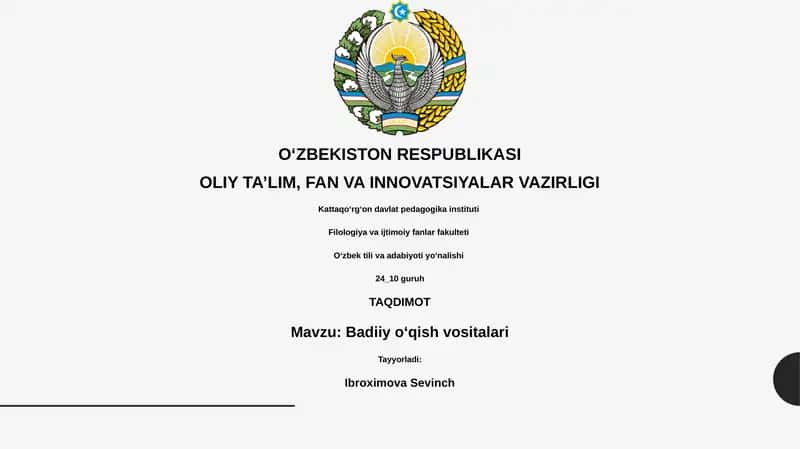 Badiiy oʻqish vositalari 1