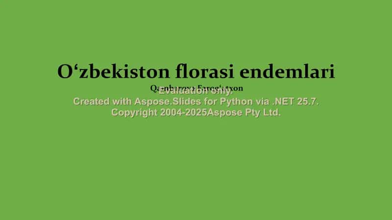 Oʻzbekiston florasi endemlari 1