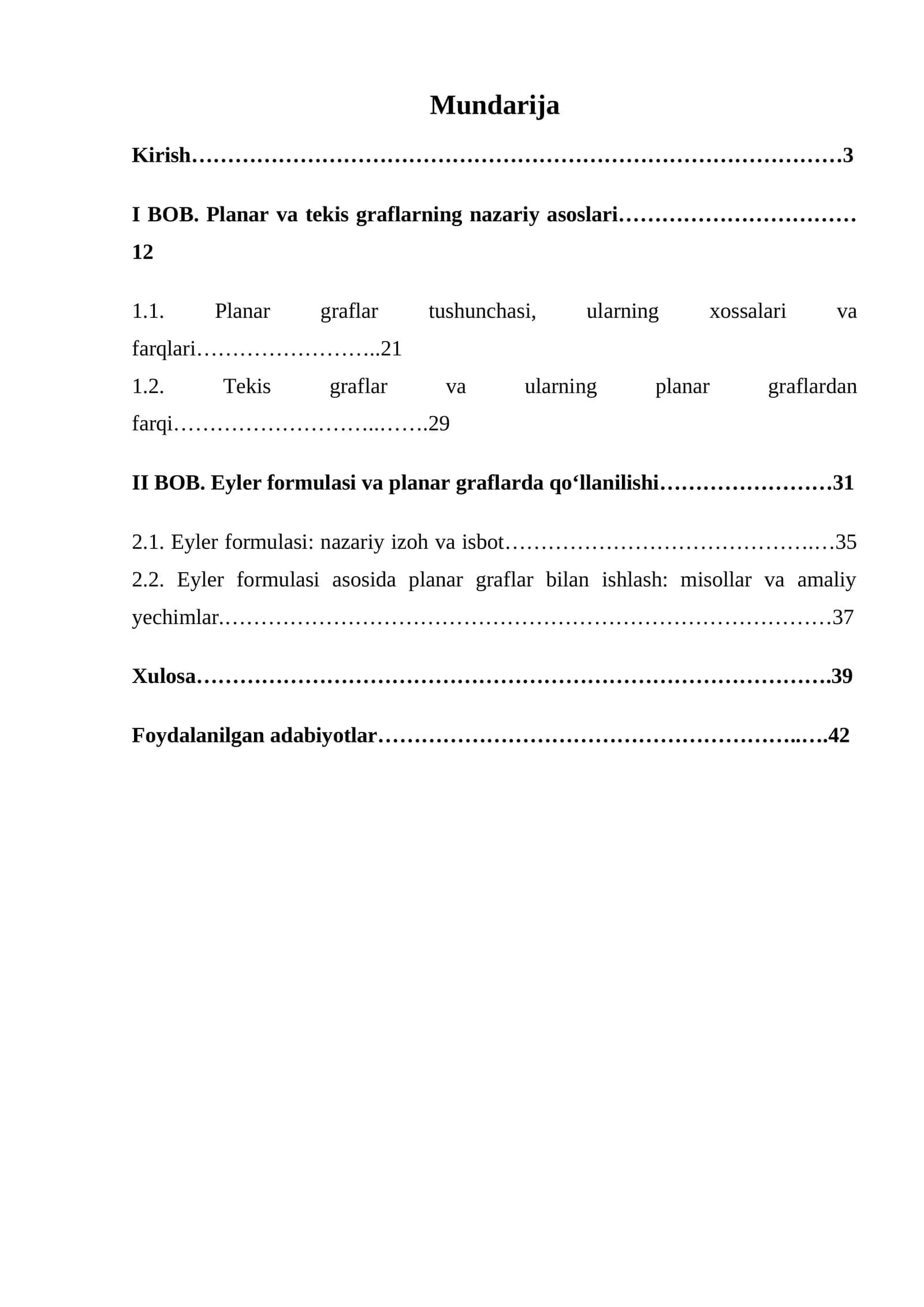 Planar va tekis graflarning nazariy asoslari 1