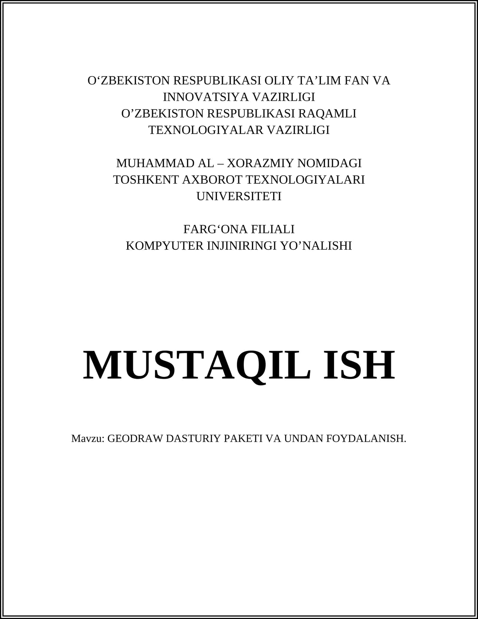 GEODRAW DASTURIY PAKETI VA UNDAN FOYDALANISH 1