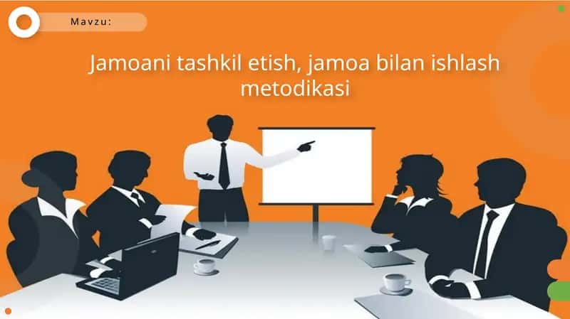 Jamoani tashkil etish, jamoa bilan ishlash metodikasi 1