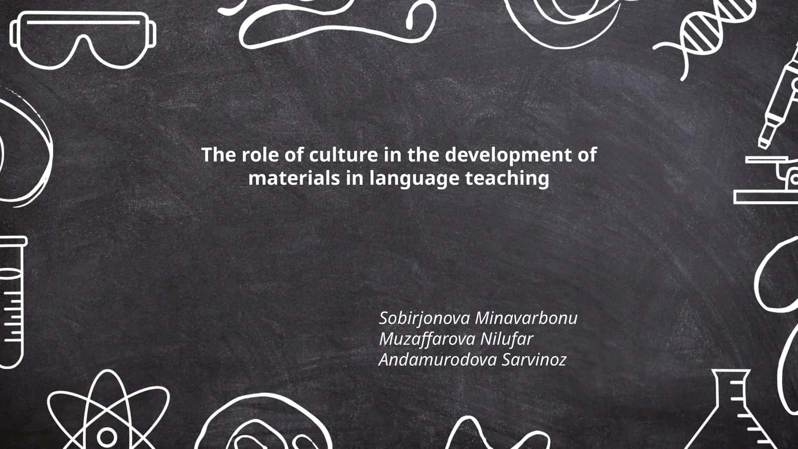 The role of culture in the development of materials in language teaching 1
