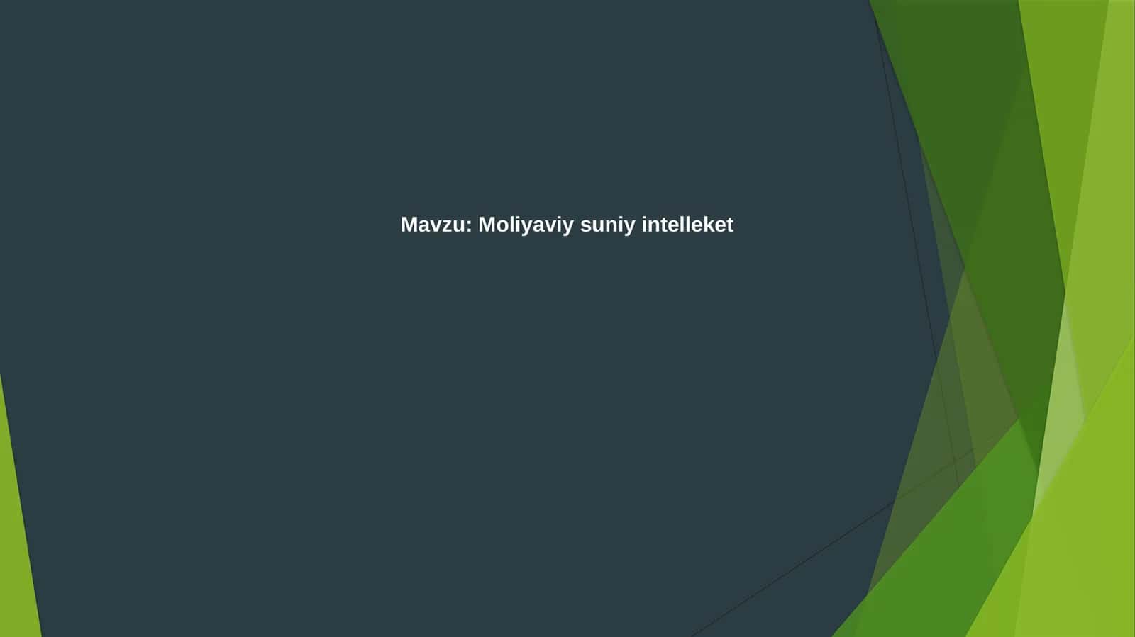 Moliyaviy sun'iy intellekt 1