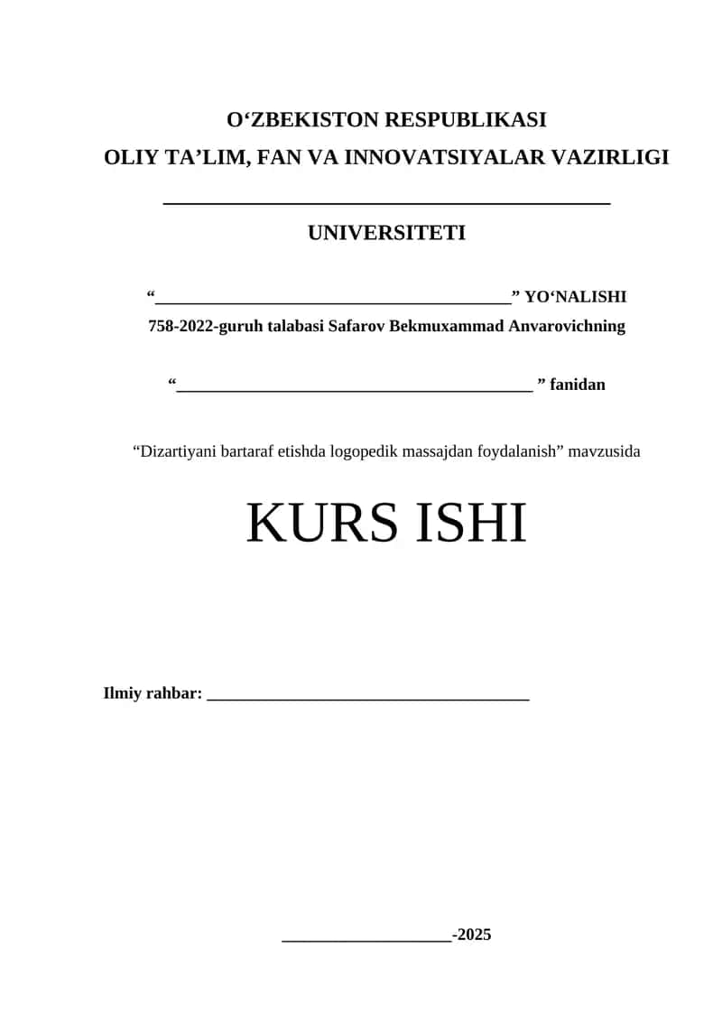 Dizartiyani bartaraf etishda logopedik massajdan foydalanish 1