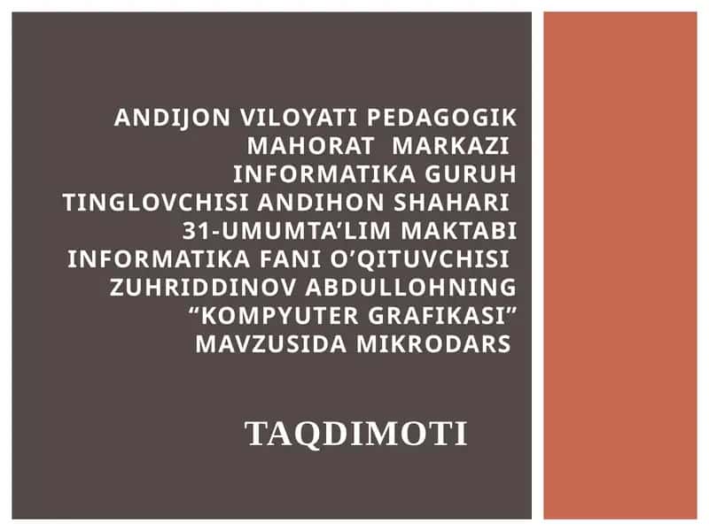 Kompyuter grafikasi tayyor taqdimot 1