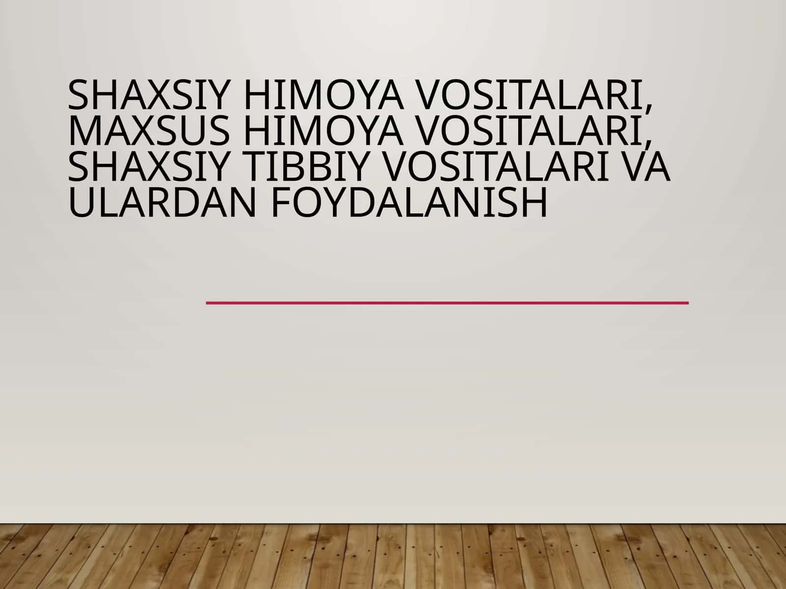 Shaxsiy himoya vositalari 1