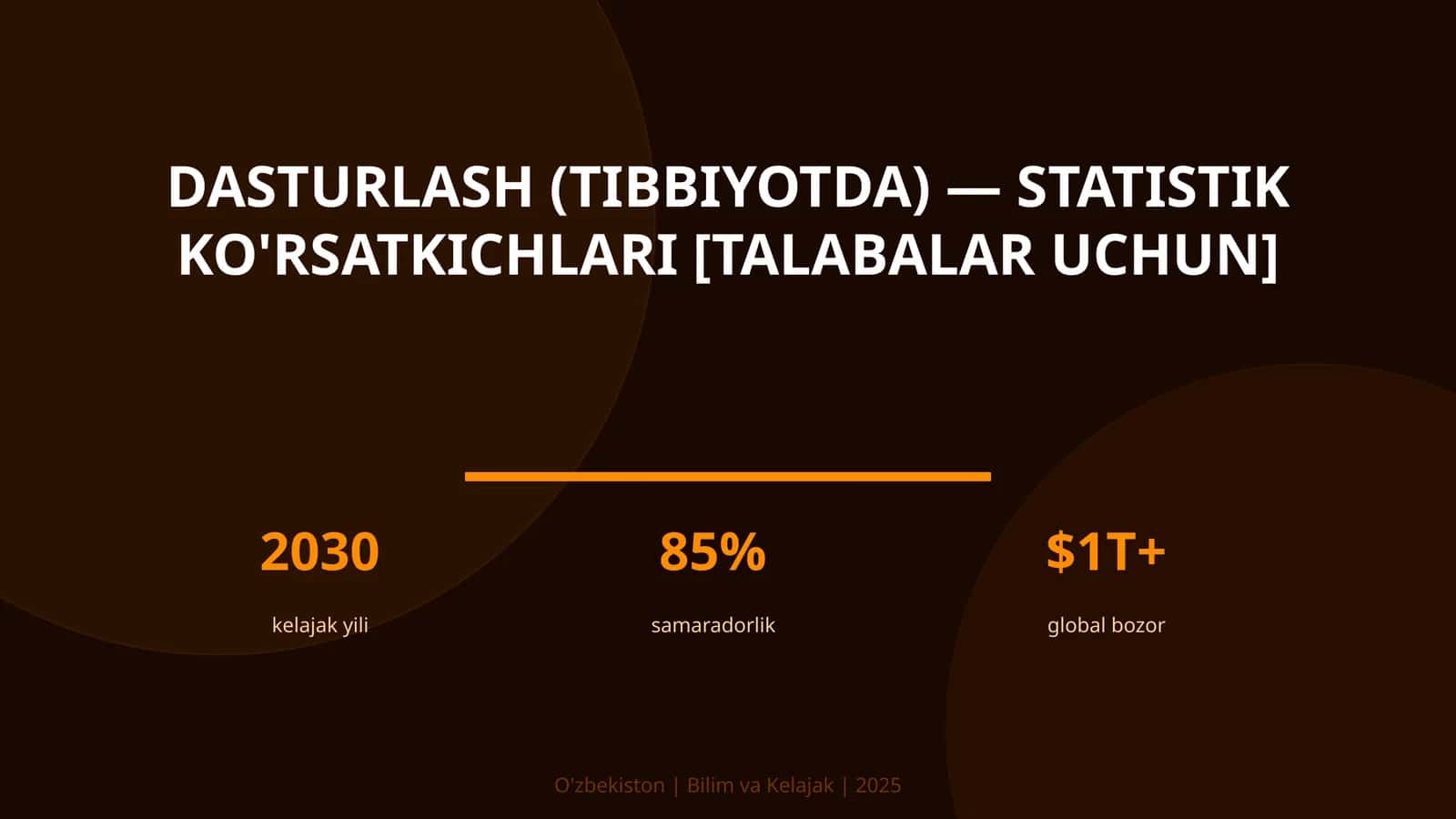 Dasturlash (tibbiyotda) — statistik ko'rsatkichlari [talabalar uchun] 1