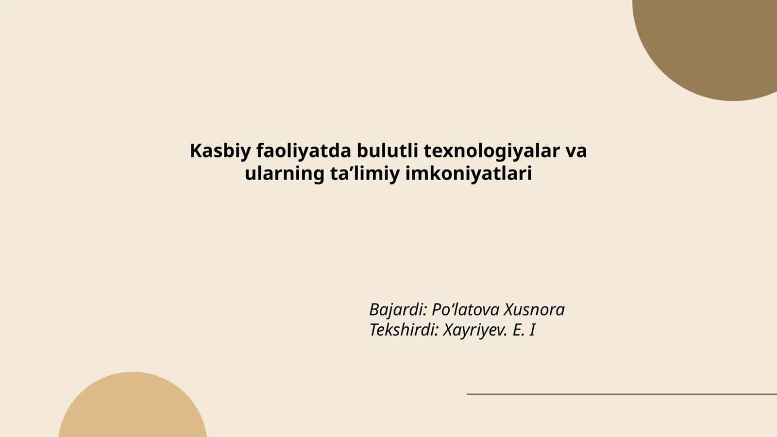 Kasbiy faoliyatda bulutli texnologiyalar va ularning taʼlimiy imkoniyatlari 1