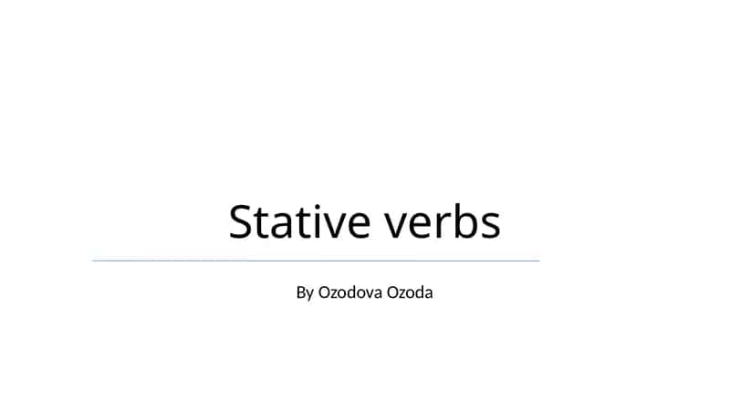 Stative verbs 1