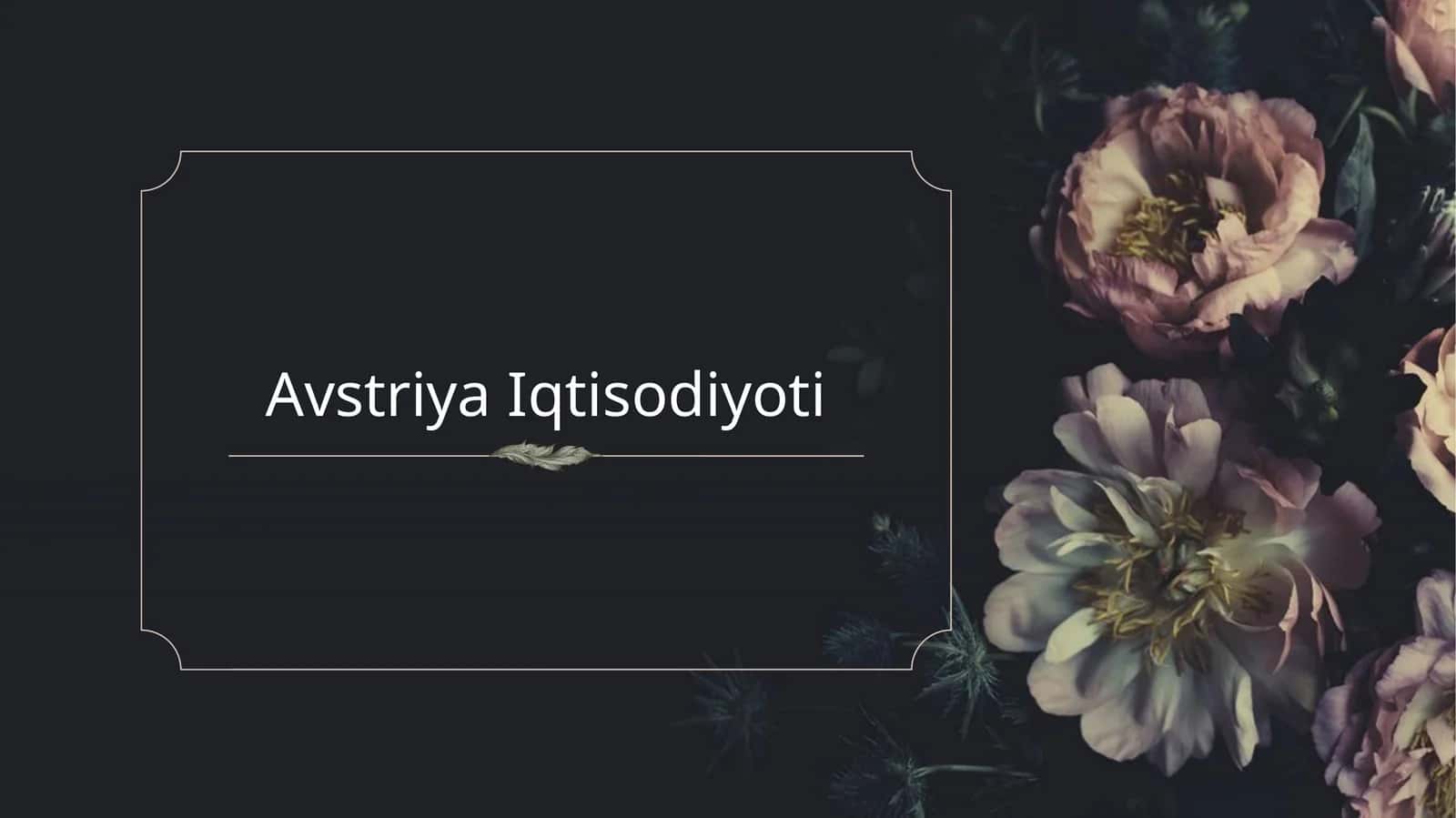 Avstriya Iqtisodiyoti 1
