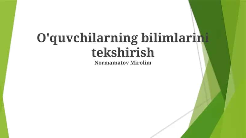 Baholash mezonlari va tizimlari 1