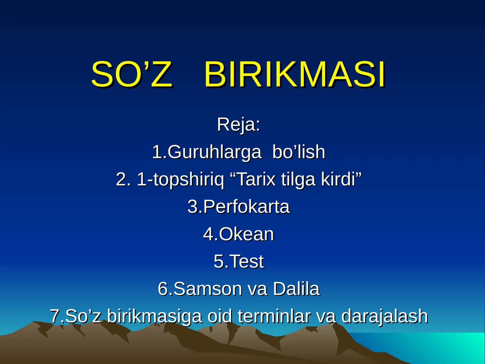 SO’Z BIRIKMASI 1