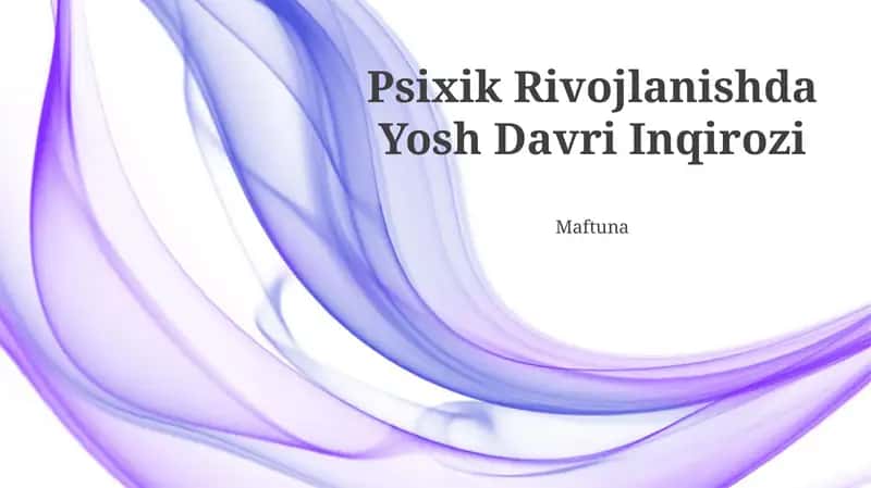 Psixik Rivojlanishda Yosh Davri Inqirozi 1