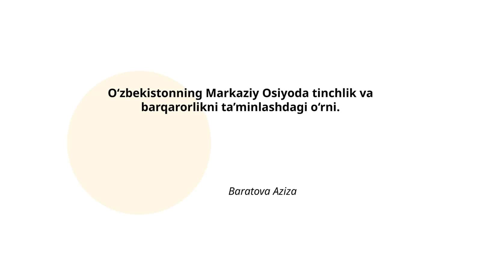 O‘zbekistonning Markaziy Osiyoda tinchlik missiyasi 1