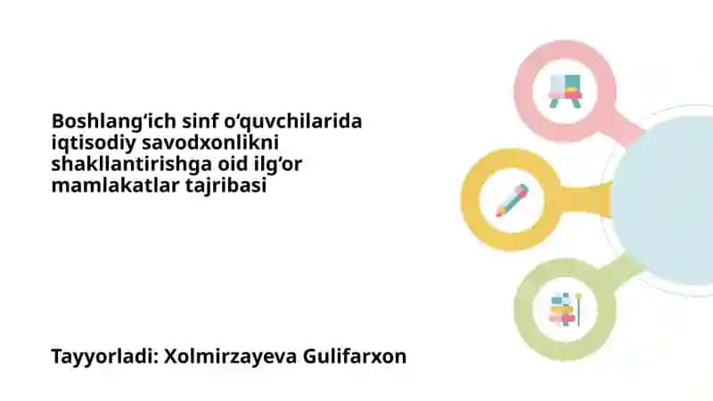Iqtisodiy savodxonlikni shakllantirishga oid ilg‘or mamlakatlar tajribasi