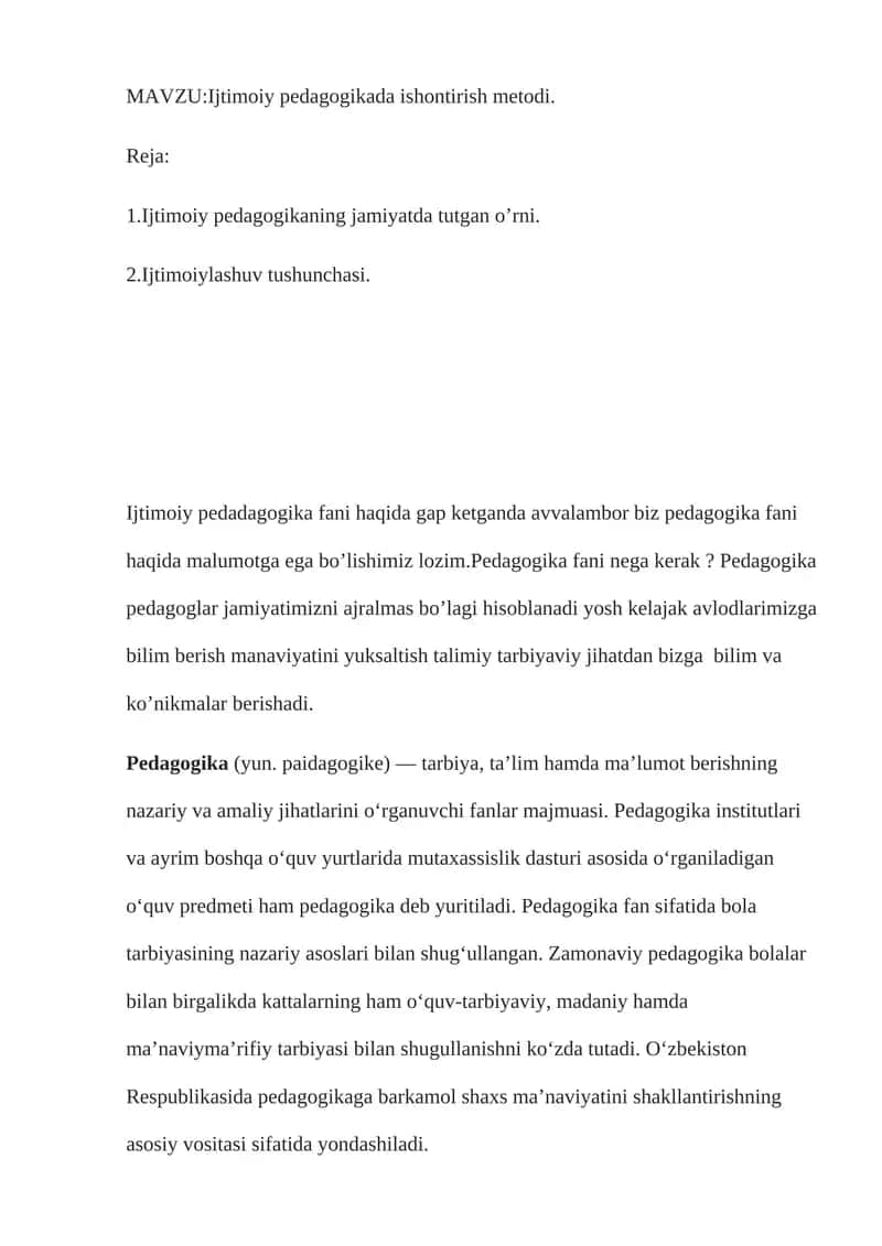 Ijtimoiy pedagogikada ishontirish metodi 1