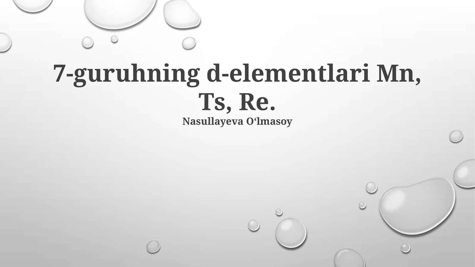 VII guruh D-blok elementlari 1