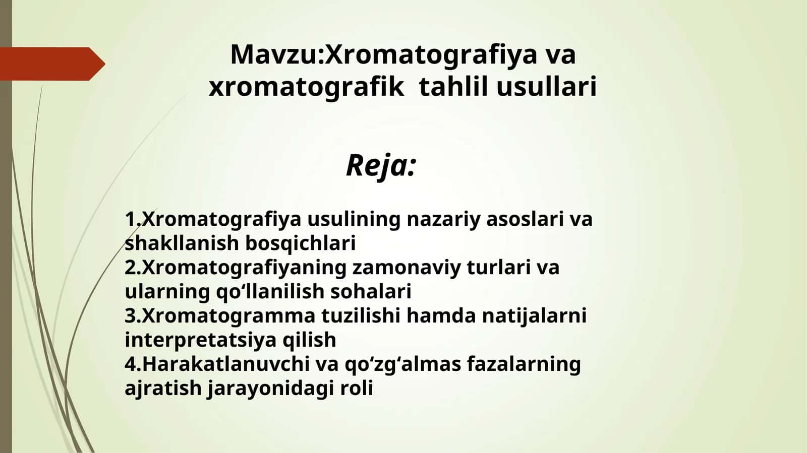 Xromatografiya va xromatografik  tahlil usullari 1