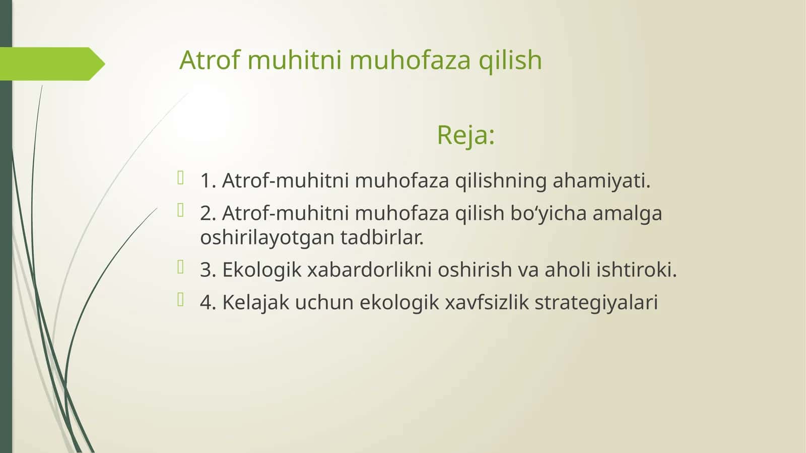 Atrof-muhitnimuhofazaqilish Reja 1